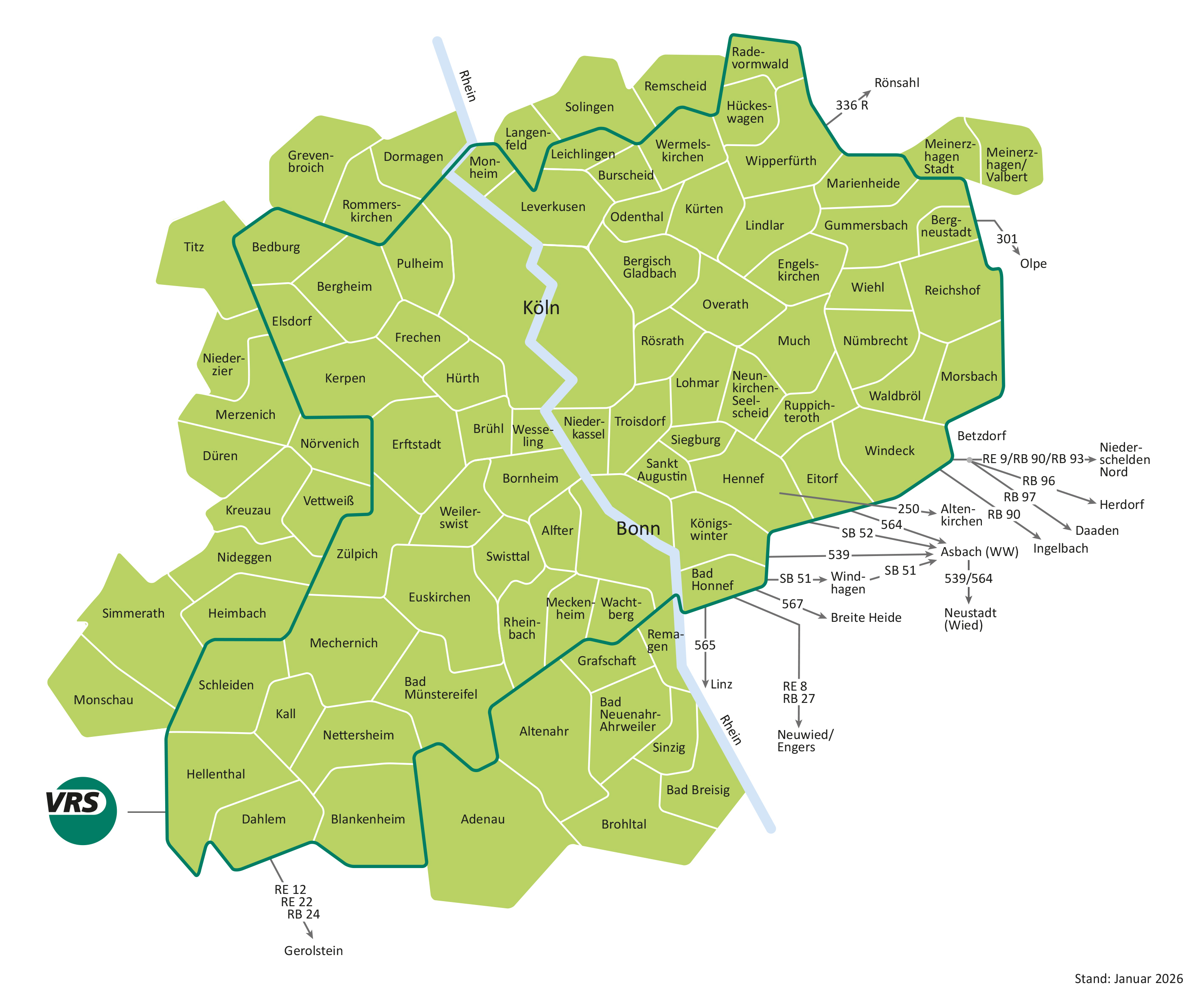 Der Geltungsbereich des VRS-JobTickets