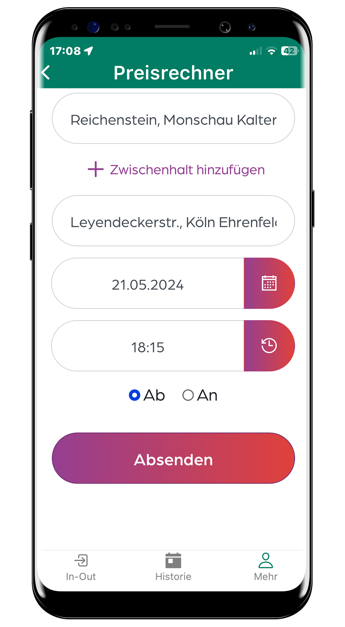Display-Ansicht VRS eezy.nrw App