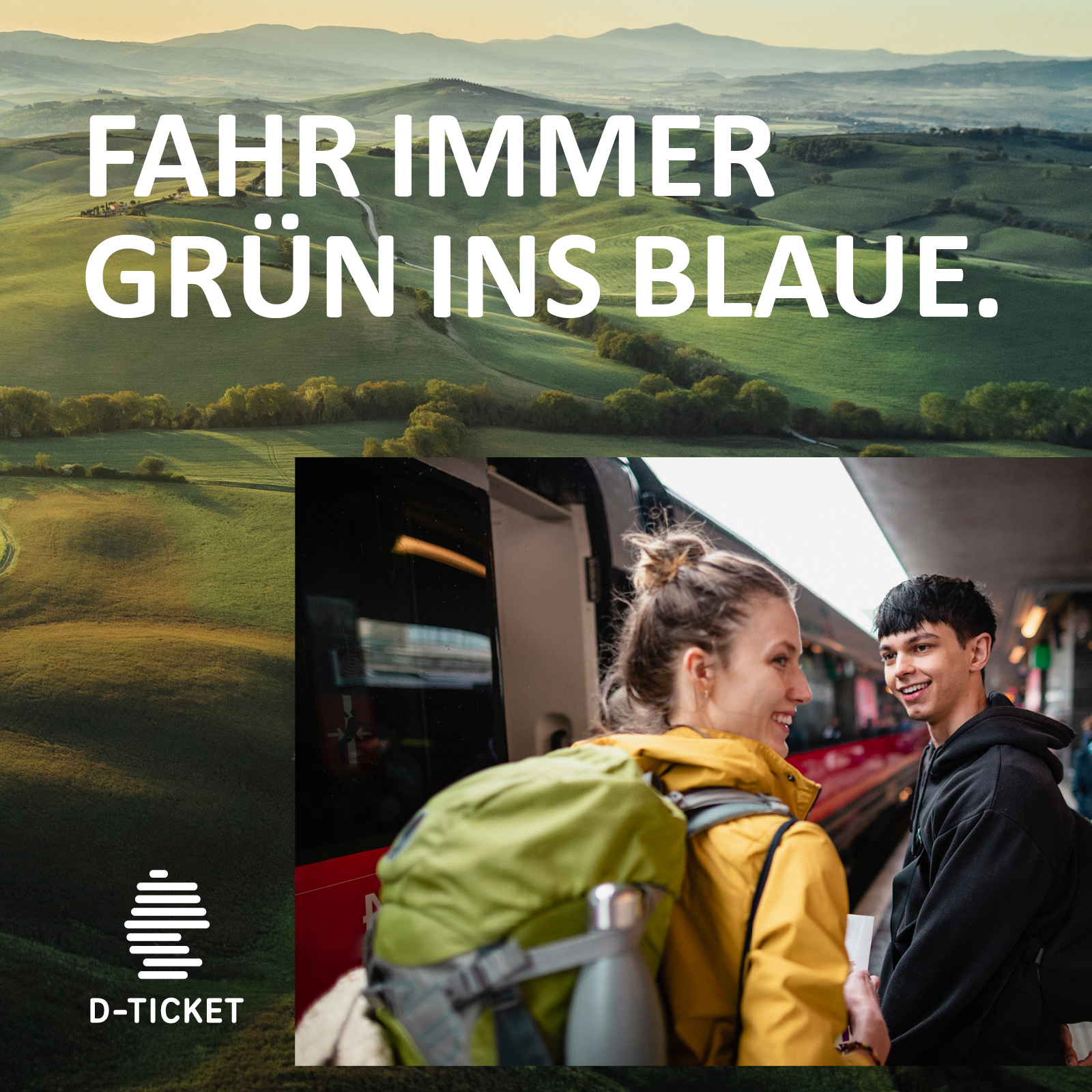 Fahr immer Grün ins Blaue. Fahr immer Grün ins Blaue.