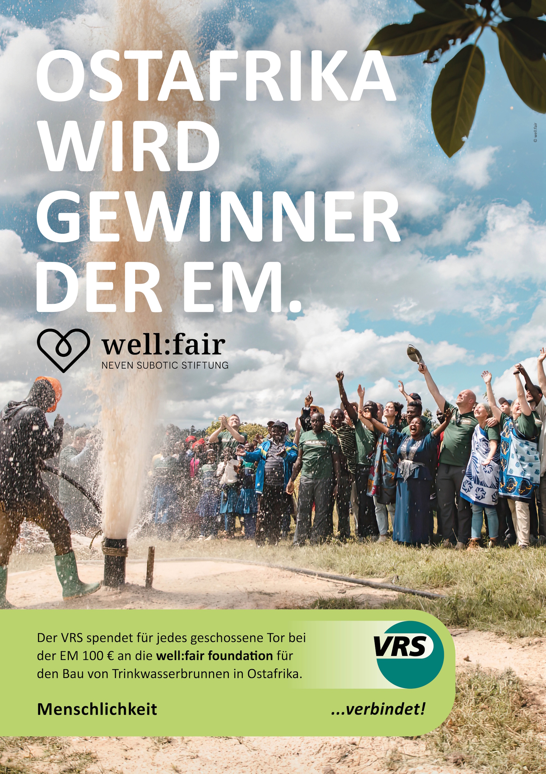 Das Plakat der VRS-Aktion "Ostafrika wird Gewinner der EM"