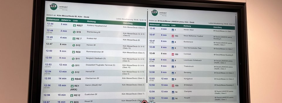 Abfahrtsmonitor im Büro