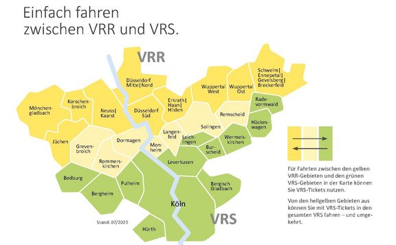 Unterwegs zwischen VRS und VRR - Gebietskarte