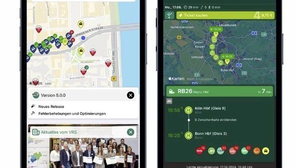 Bild zeigt verschiedene Ansichten der App
