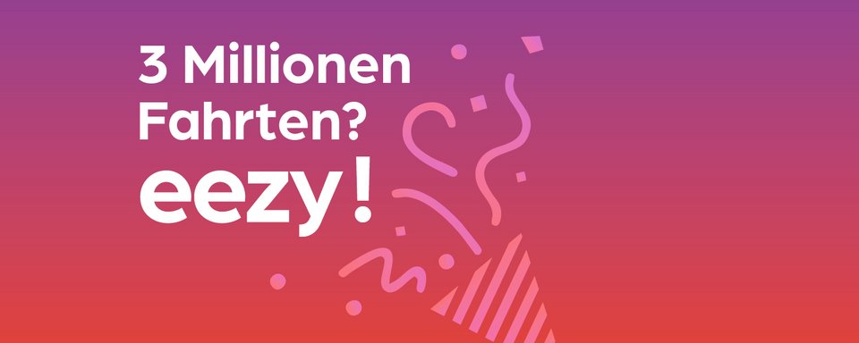 Grafik zur dreimillionsten Fahrt mit der VRS eezy.nrw-App