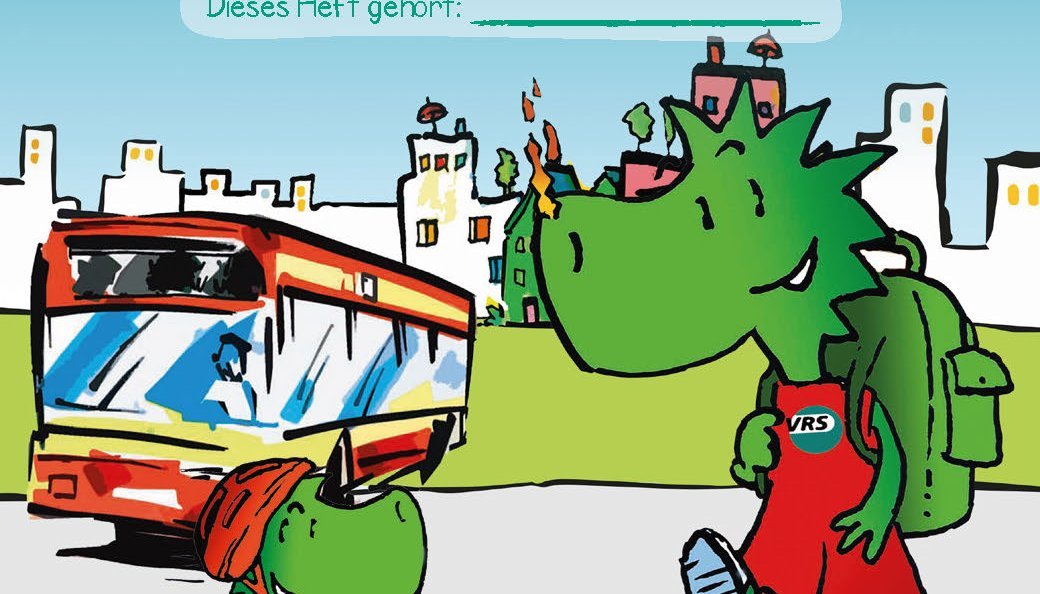 Titelmotiv des Schülerheftes "Bus und Bahn-Detektive"
