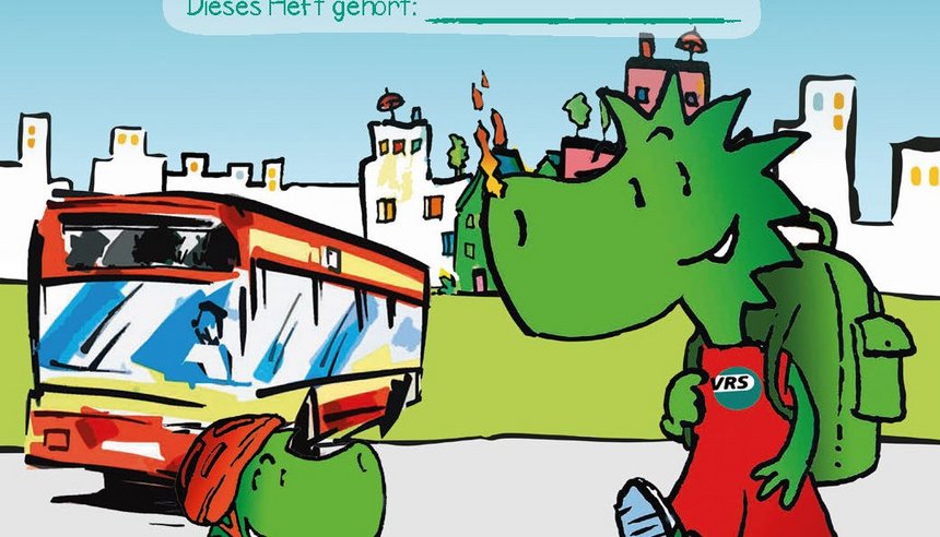 Titelmotiv des Schülerheftes "Bus und Bahn-Detektive"